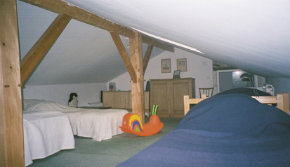 Dormitory with five single beds
